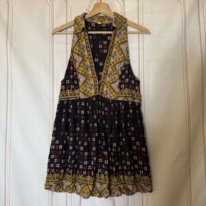 Free People Charlotte Sleeveless Top Womens Size S Tunic Boho Pockets